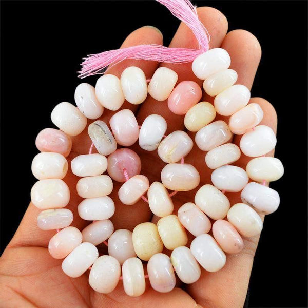 gemsmore:Genuine 292.95 Cts Pink Australian Opal Drilled Beads Strand