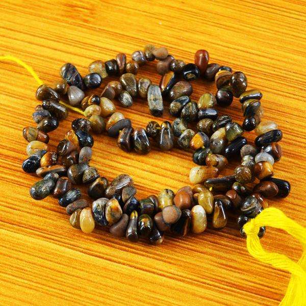 gemsmore:Genuine Amazing Tear Drop Golden Tiger Eye Drilled Beads Strand