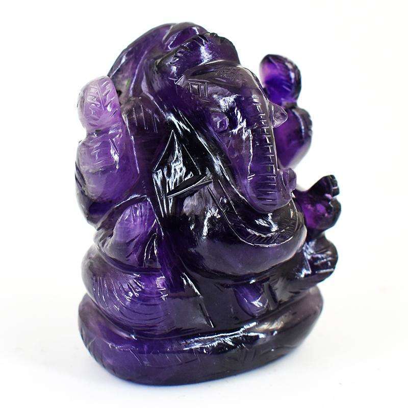 gemsmore:Genuine  Amethyst Hand Carved Genuine Crystal Gemstone Carving Lord Ganesha