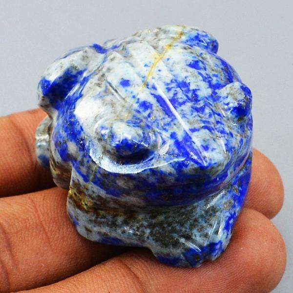 gemsmore:Genuine Blue Lapis Lazuli Carved Froggy