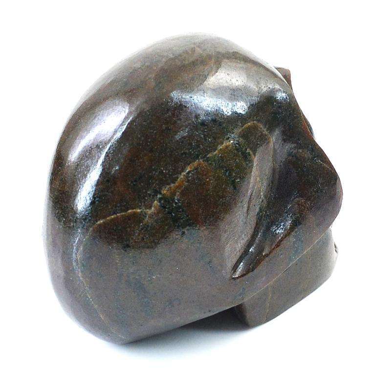 gemsmore:Genuine Forest Jasper Hand Carved Skull