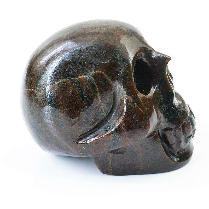 gemsmore:Genuine Forest Jasper Hand Carved Skull