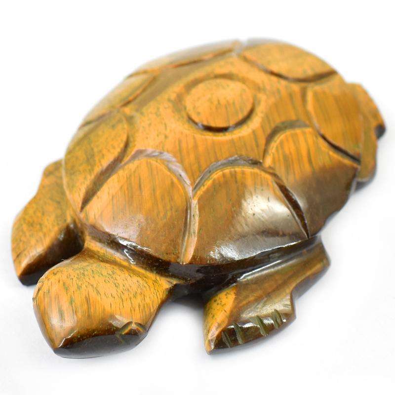 gemsmore:Genuine Golden Tiger Eye Craved Tortoise