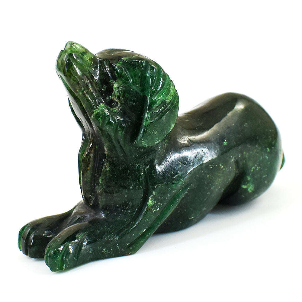 gemsmore:Genuine Jade  Hand Carved Genuine Crystal Gemstone Carving Dog