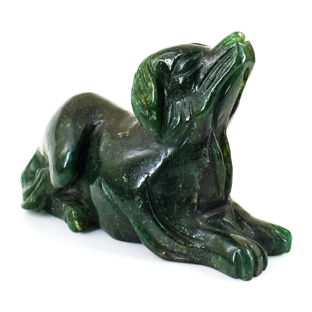 gemsmore:Genuine Jade  Hand Carved Genuine Crystal Gemstone Carving Dog