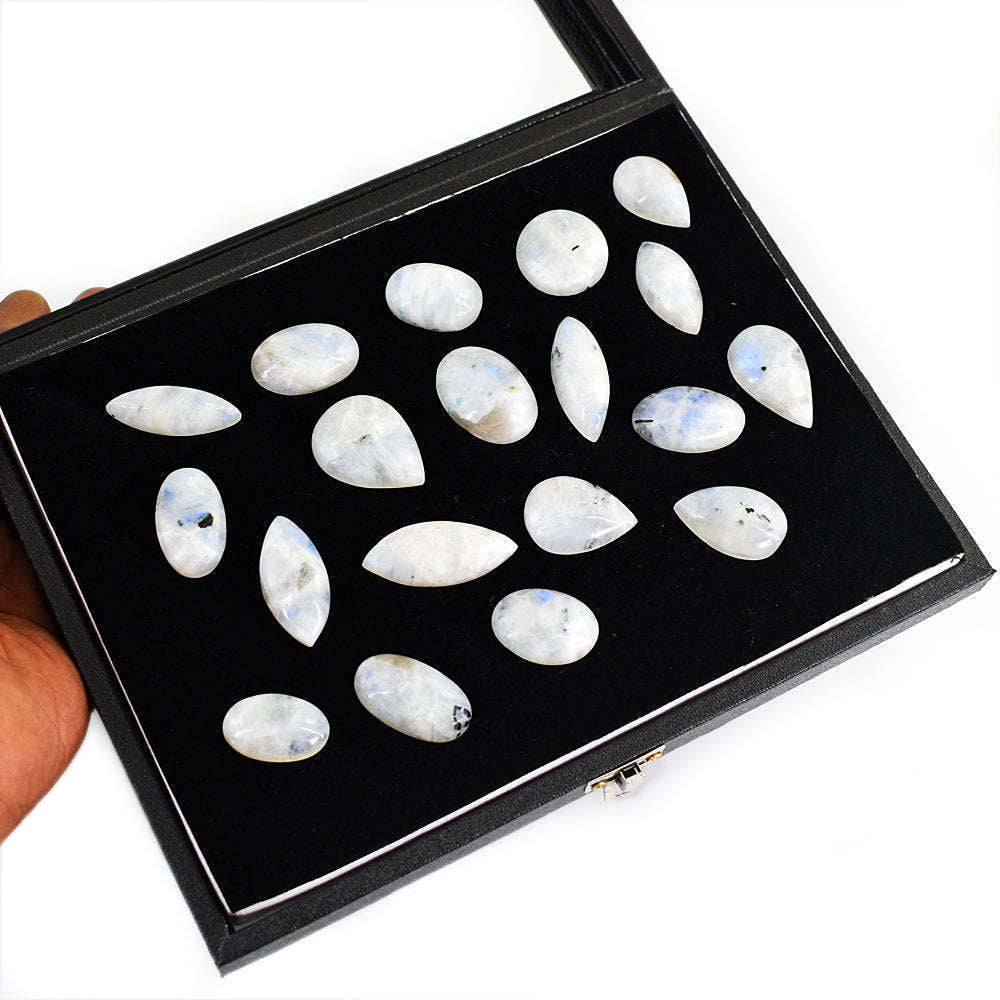 gemsmore:Genuine Moonstone Untreated Gemstone Cabochon Lot