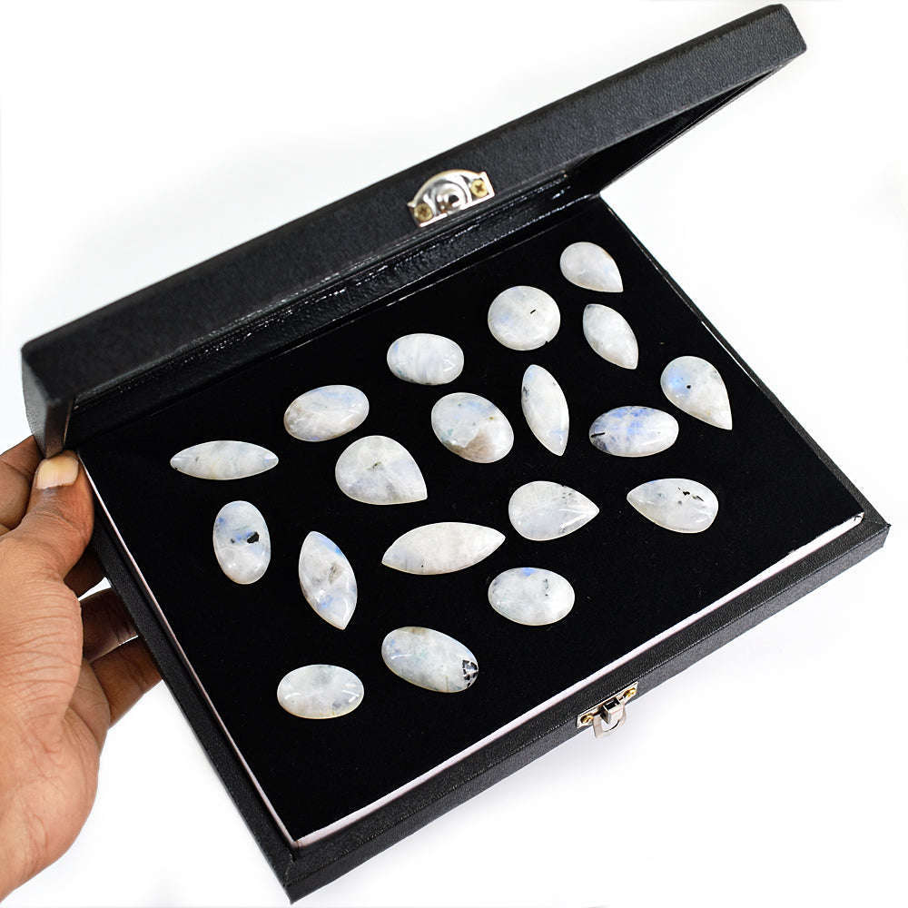 gemsmore:Genuine Moonstone Untreated Gemstone Cabochon Lot