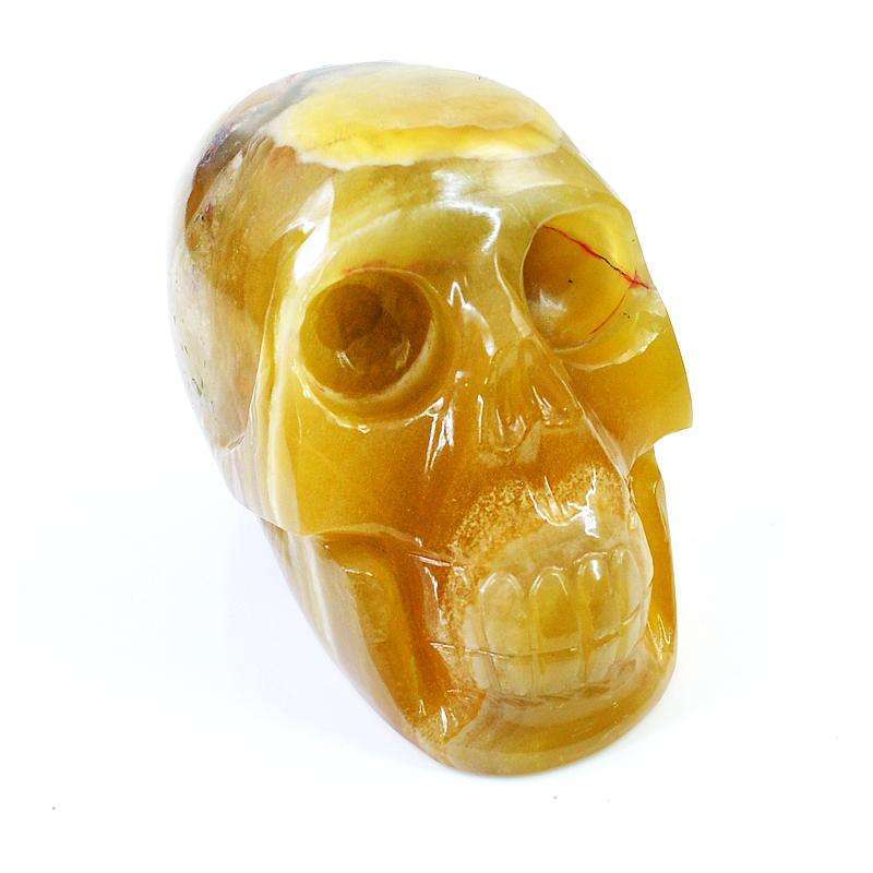 gemsmore:Genuine Natural Multicolor Fluorite Carved Skull