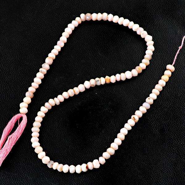 gemsmore:Genuine Pink Australian Opal Faceted Round Shape Drilled Beads Strand