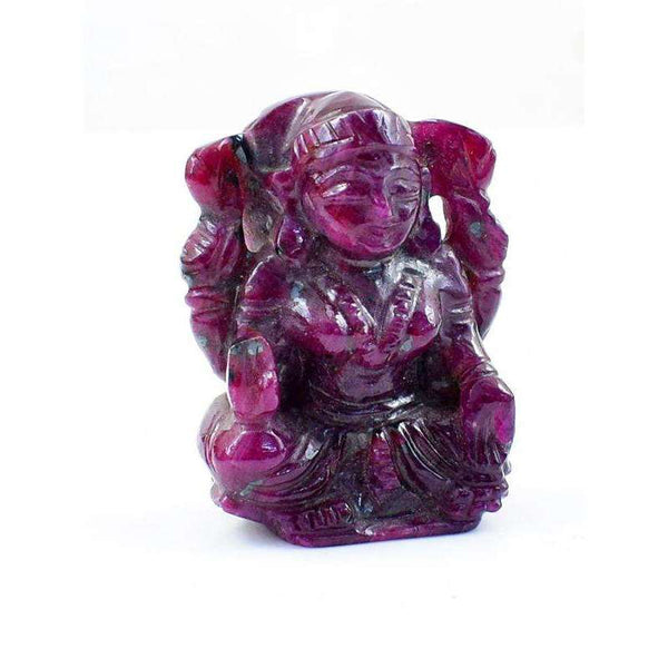 gemsmore:Genuine Rare Top Red Corrundum Ruby Carved Goddess Laksmi