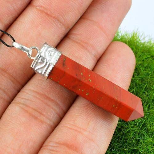 gemsmore:Genuine Red Jasper Healing Point Pendant