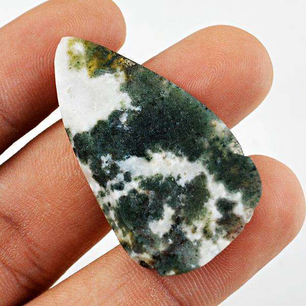 gemsmore:Genuine Tree Agate Druzy Pear Shape Untreated Loose Gemstone