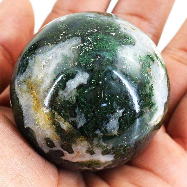 gemsmore:Genuine Tree Moss Agate Reiki Healing Sphere