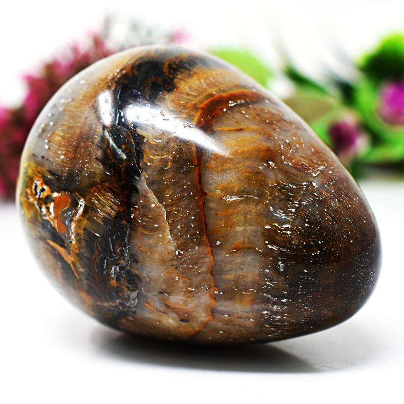 gemsmore:Golden Tiger Eye Carved Healing Egg