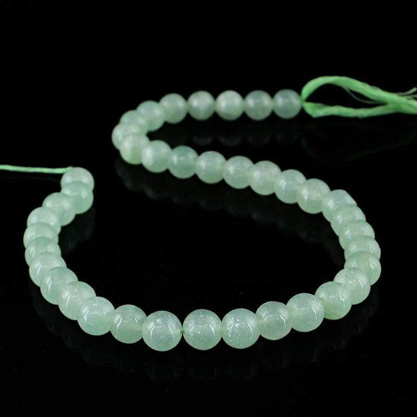 gemsmore:Green Aquamarine Strand Natural Untreated Round Shape Drilled Beads