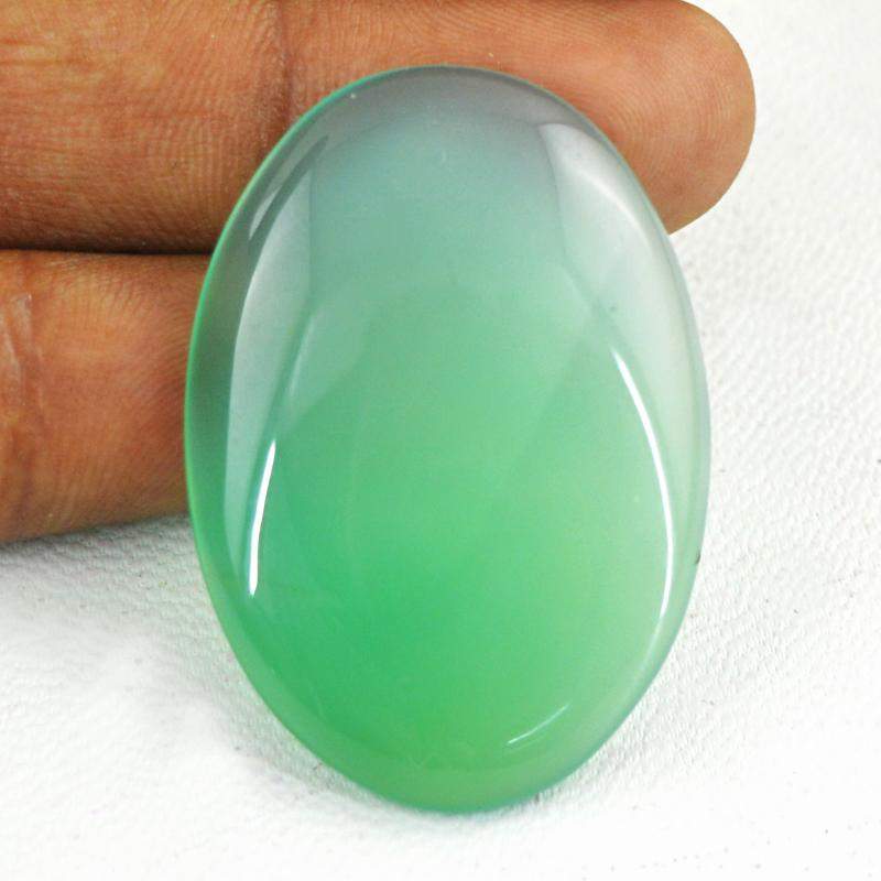 gemsmore:Green Onyx Natural Oval Shape Loose Gemstone