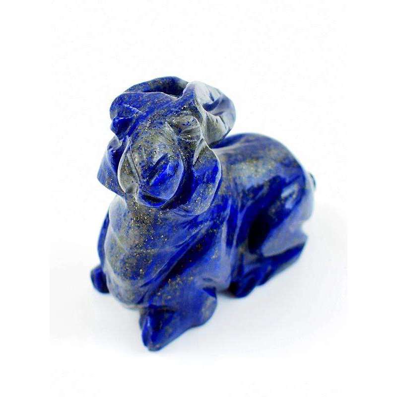 gemsmore:Hand Carved Blue Lapis Lazuli Bunny - Rare Piece