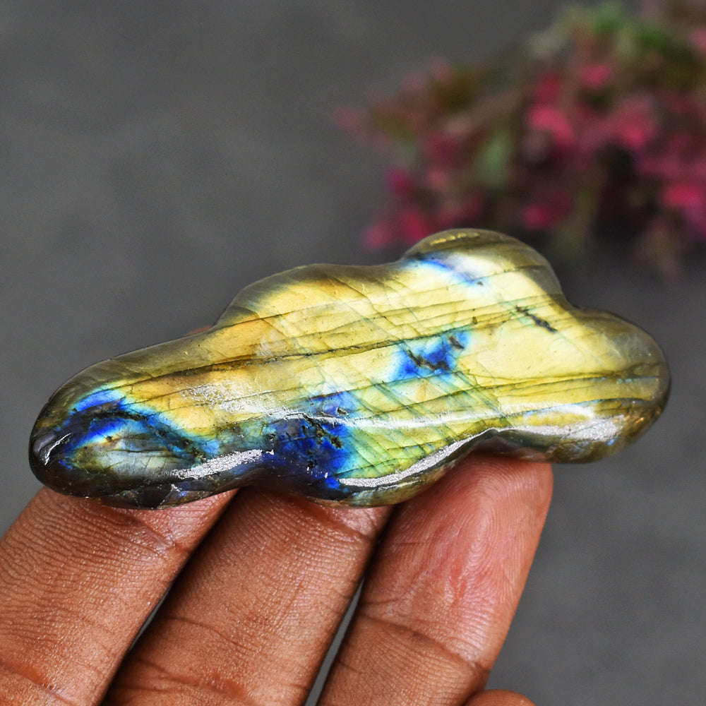 gemsmore:Natural 103 Carats  Genuine Golden Flash Labradorite Cloud