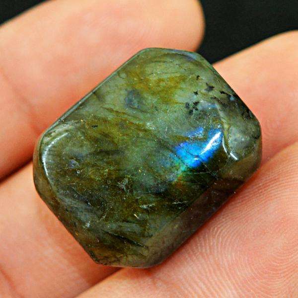 gemsmore:Natural Aamzing Blue Flash Labradorite Untreated Tumble