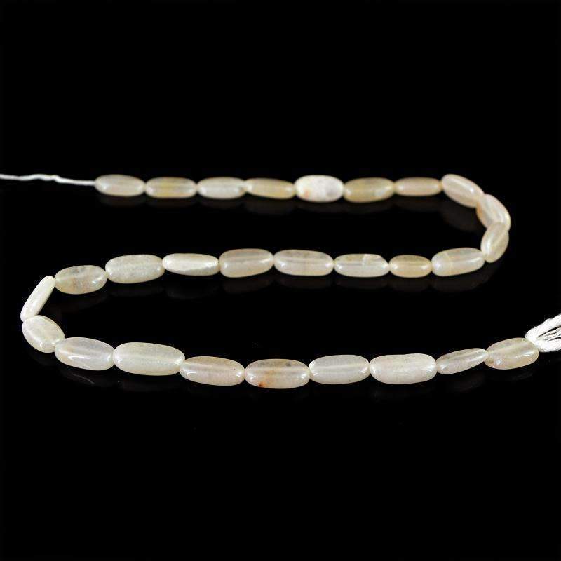 gemsmore:Natural Agate Beads Strand - Oval Shape Drilled