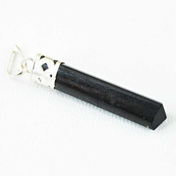 gemsmore:Natural Amazing Black Spinel Healing Point Pendant