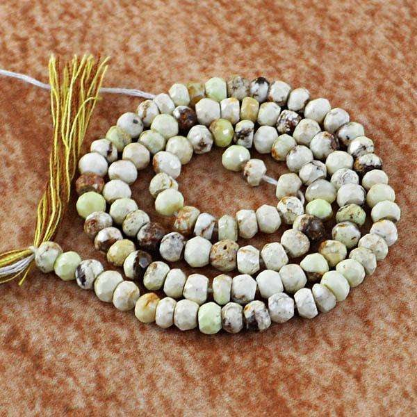 gemsmore:Natural Amazing Faceted Pistachio Jasper Drilled Beads Strand