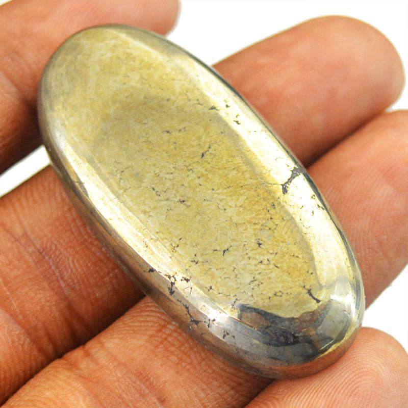 gemsmore:Natural Amazing Golden Hematite Oval Shape Gemstone