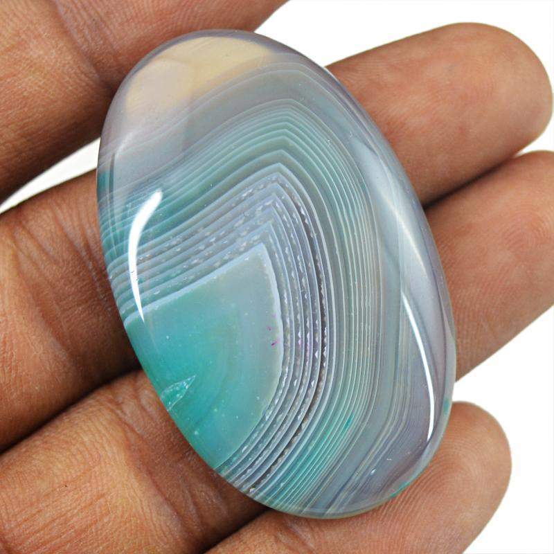 gemsmore:Natural Amazing Striped Onyx Oval Shape Gemstone