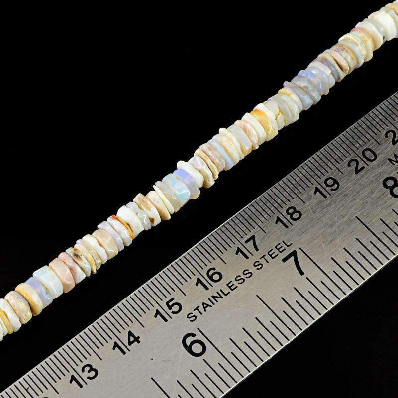 gemsmore:Natural Australian Opal Drilled Beads Strand - Round Shape