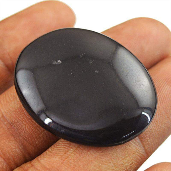 gemsmore:Natural Black Spinel Oval Shape Loose Gemstone
