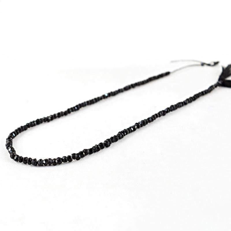 gemsmore:Natural Black Spinel Round Shape Beads Strand