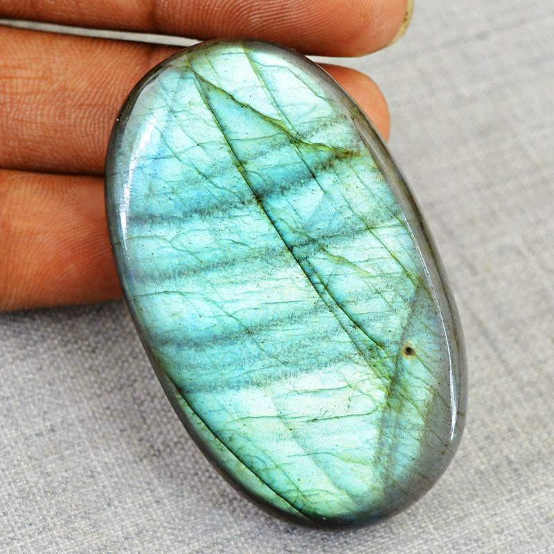 gemsmore:Natural Blue Flash Labradorite Oval Shape Gemstone