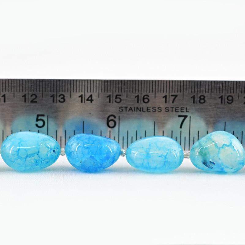 gemsmore:Natural Blue Onyx Drilled Beads Strand