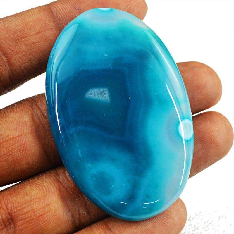 gemsmore:Natural Blue Onyx Gemstone Oval Shape