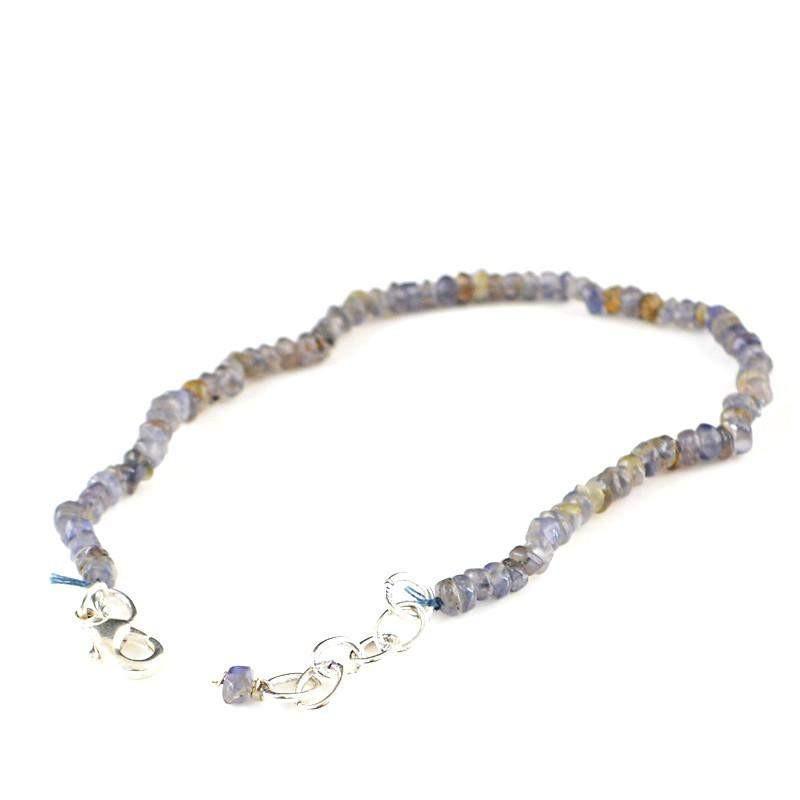 gemsmore:Natural Blue Tanzanite Bracelet Round Beads