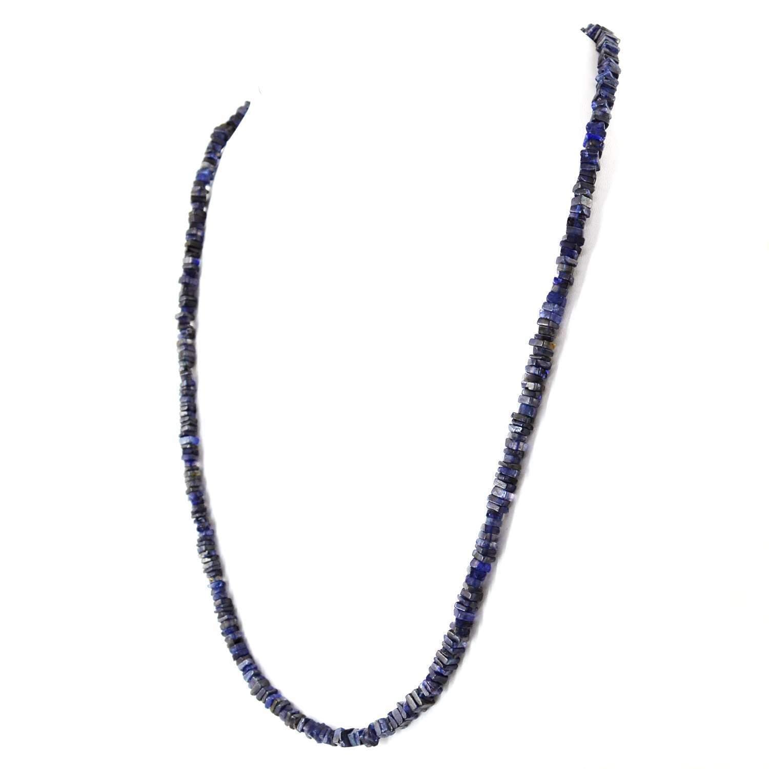 gemsmore:Natural Blue Tanzanite Necklace 20 Inches Long Untreated Beads