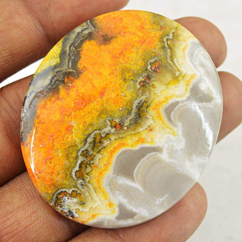 gemsmore:Natural Bumble Bee Jasper Oval Shape Gemstone