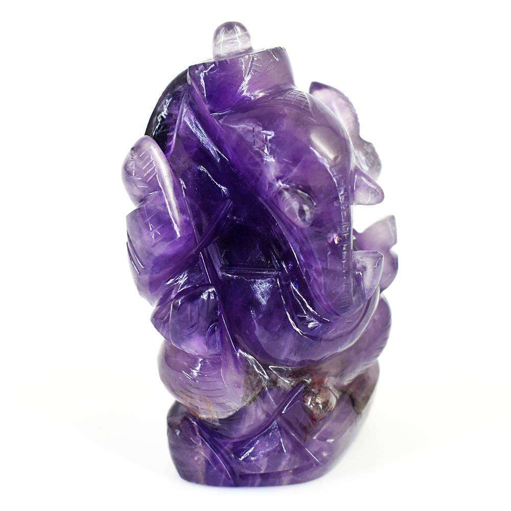 gemsmore:Natural Chevron Amethyst Hand Carved Genuine Crystal Gemstone Carving Lord Ganesha