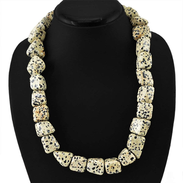 gemsmore:Natural Dalmatian Jasper Necklace Unheated Beads