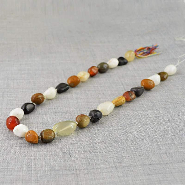 Natural Drilled Multicolor Multi Gemstone Untreated Beads Strand