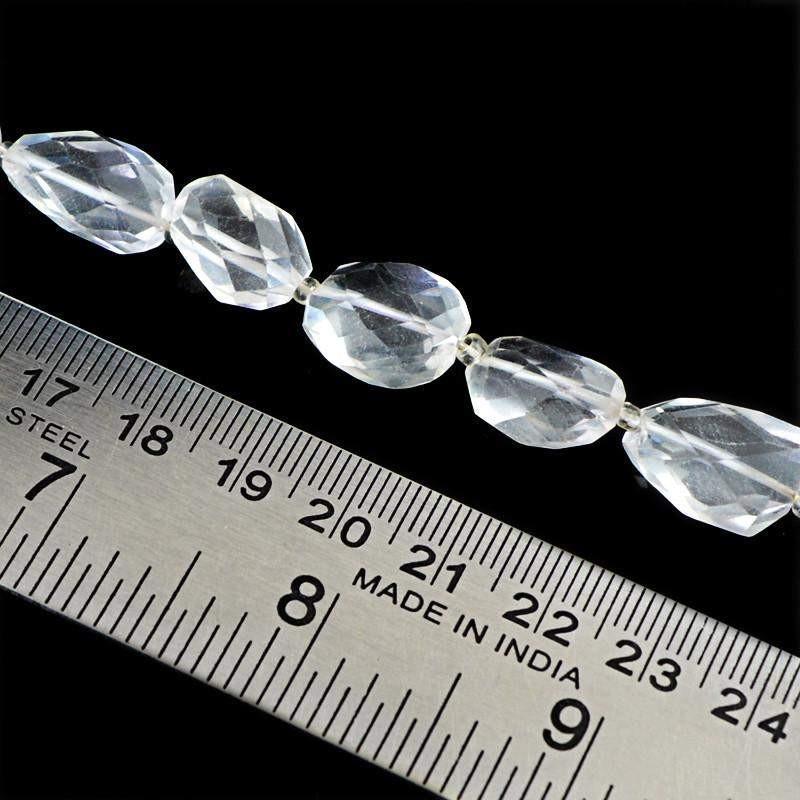 gemsmore:Natural Drilled White Quartz Beads Strand