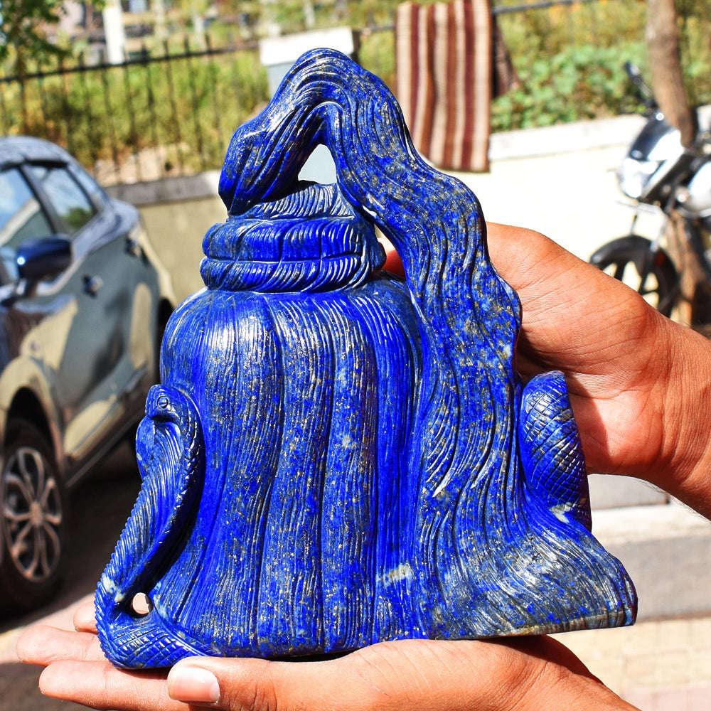 gemsmore:Natural Exclusive Blue Lapis Lazuli Lord Shiva Head
