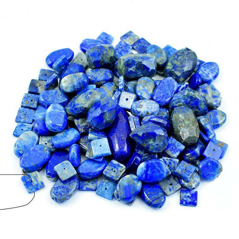 gemsmore:Natural Faceted Blue Lapis Lazuli Drilled Beads