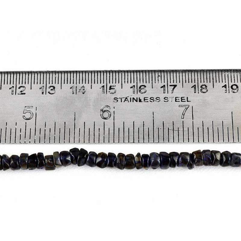 gemsmore:Natural Faceted Blue Tanzanite Beads Strand Round Shape Drilled