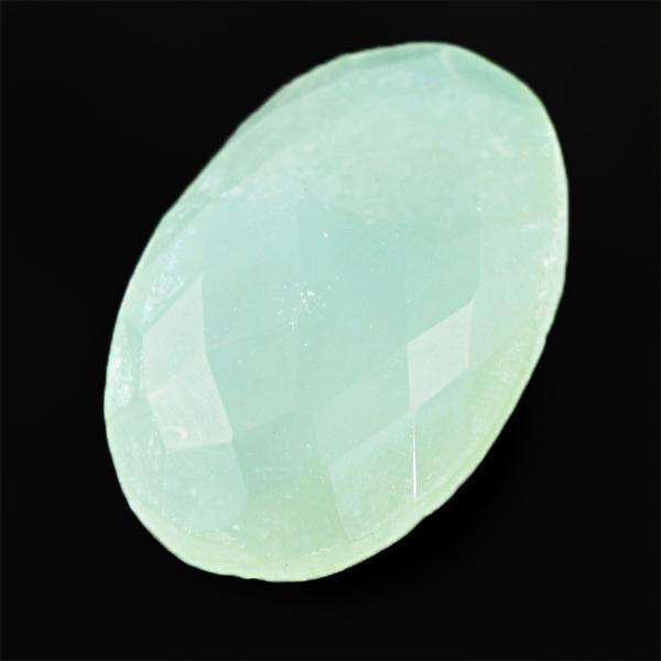 gemsmore:Natural Faceted Chalcedony Oval Shape Untreated Loose gemstone