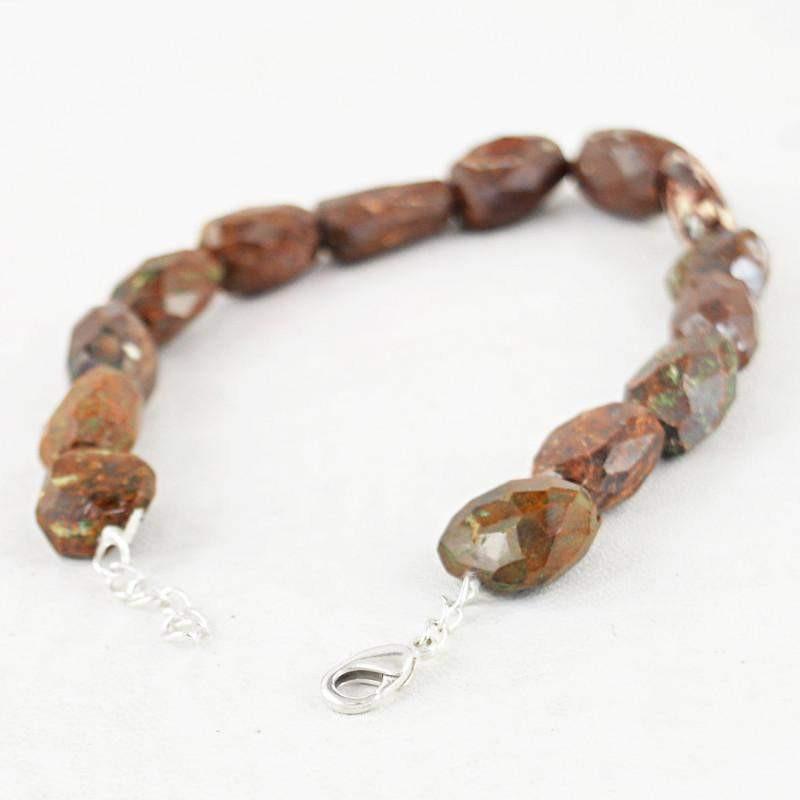 gemsmore:Natural Faceted Ocean Jasper Bracelet Untreated Beads