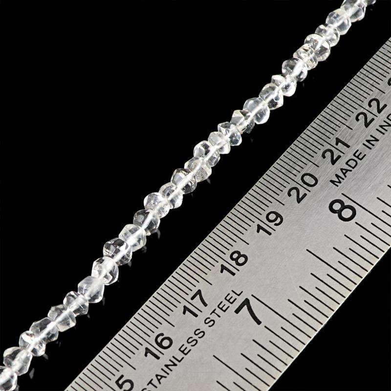 gemsmore:Natural Faceted White Quartz Beads Strand - Drilled