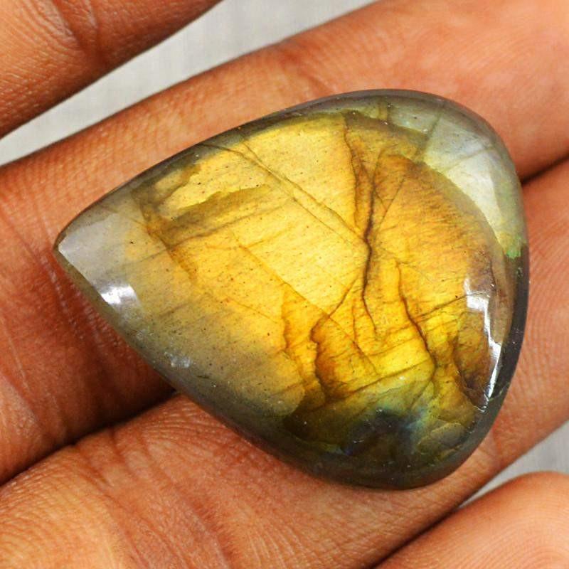 gemsmore:Natural Golden Flash Labradorite Pear Shape Gemstone