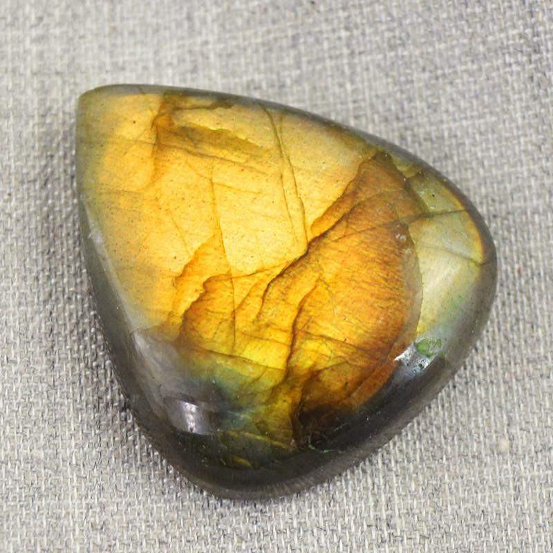 gemsmore:Natural Golden Flash Labradorite Pear Shape Gemstone