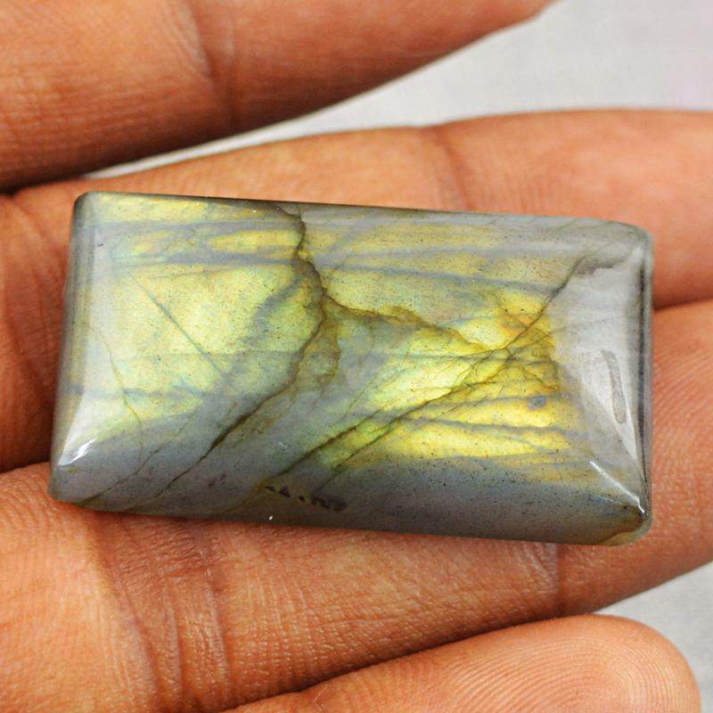 gemsmore:Natural Golden Flash Labradorite Rectangular Shape Gemstone